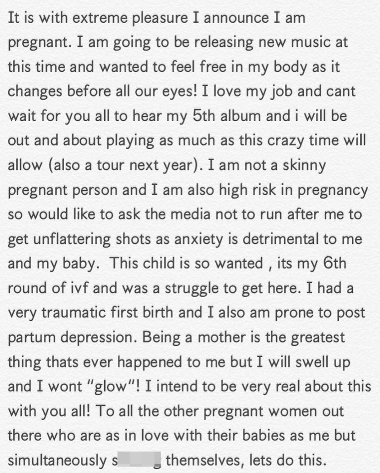 Paloma promised fans on Twitter: 'I will swell up and I won't glow'