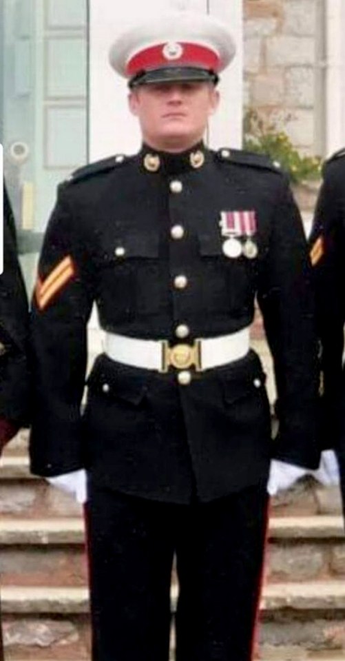 The proud soldier served in the marines for 10 years