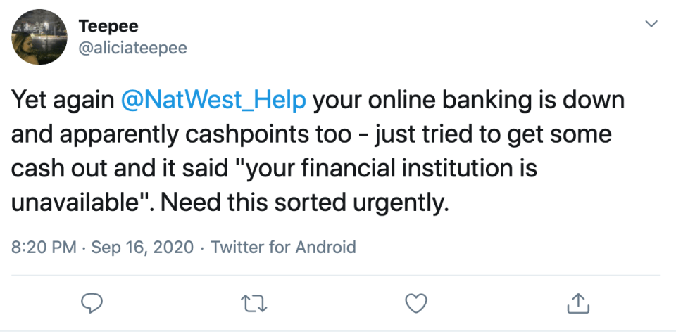 Frustrated customers have complained of missing payments in NatWest accounts, as well as being unable to use ATMs