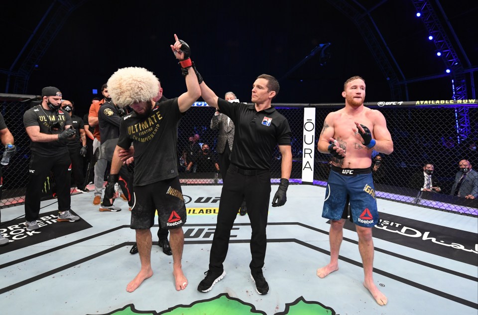 Khabib won the fight with a second round submission 