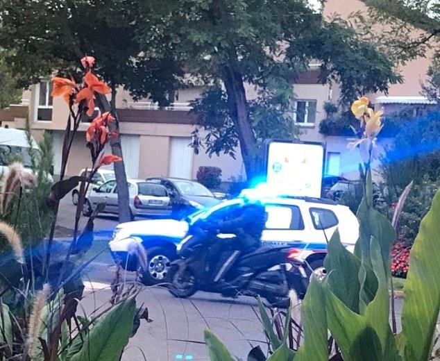 French Police are pictured at the scene