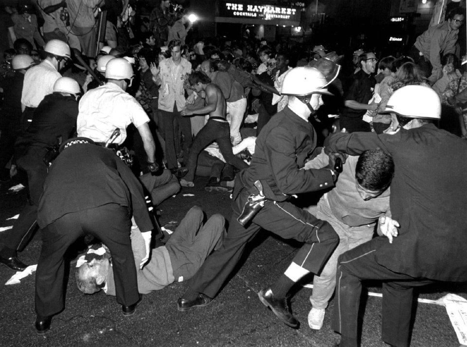 Chicago Police and anti-war protesters clashing near the Democratic National Convention in 1968