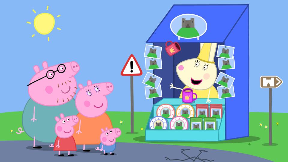 George Pig is mostly speaks to say "Dine-saw!!"