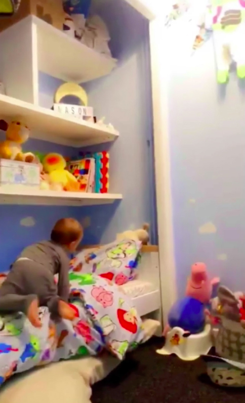 The mum turned a cupboard into a bedroom for her son, Mason