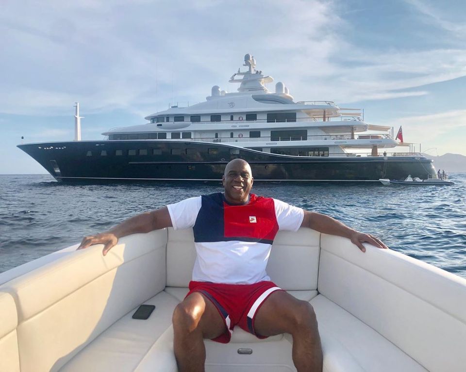 Take a peek inside Magic Johnson's superyacht