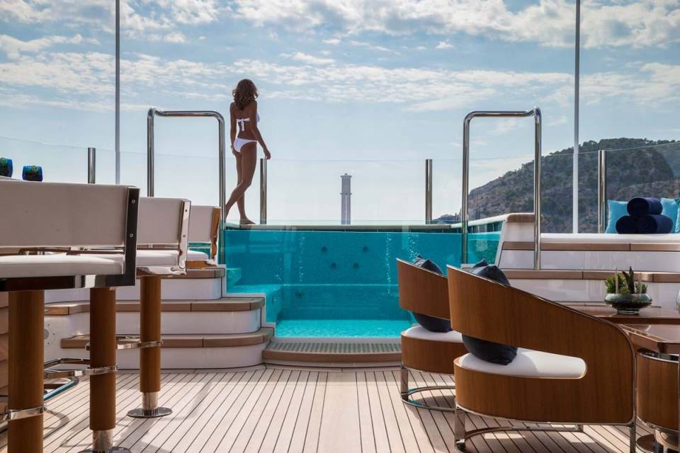 The party boat features a massive jacuzzi