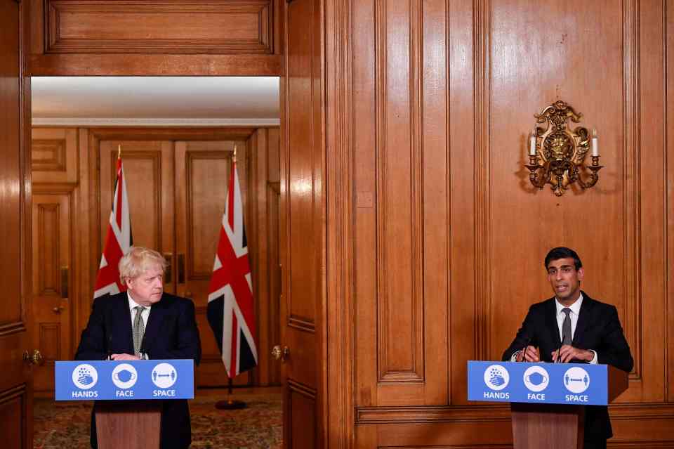 Rishi didn't look directly at the PM as he started to outline the government's economic response