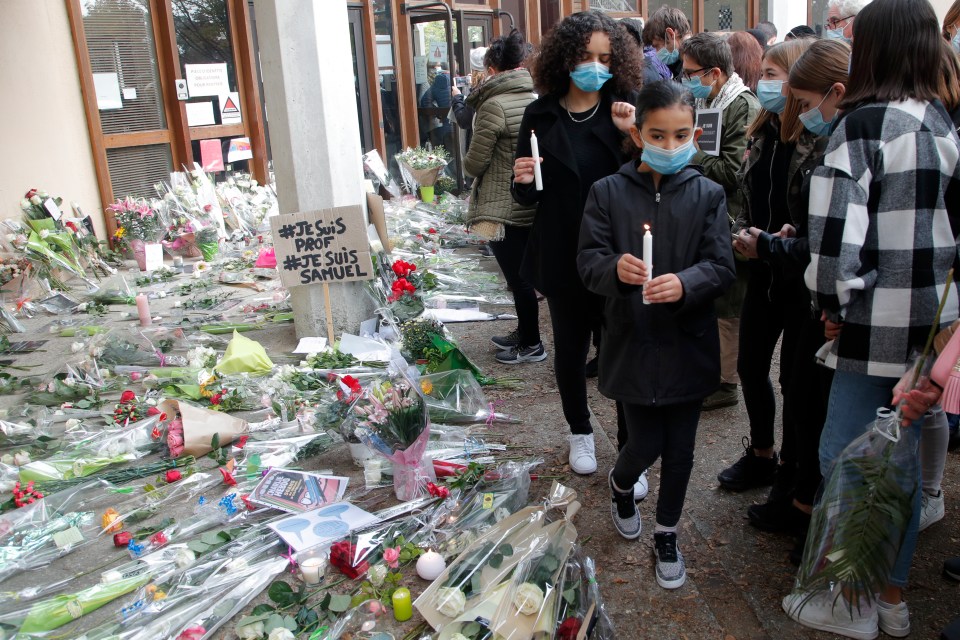 Pupils and parents have come to pay their respects