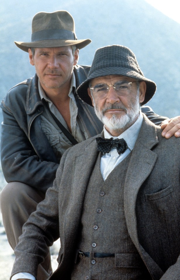 Sir Sean and Harrison Ford in the Indiana Jones and the Last Crusade