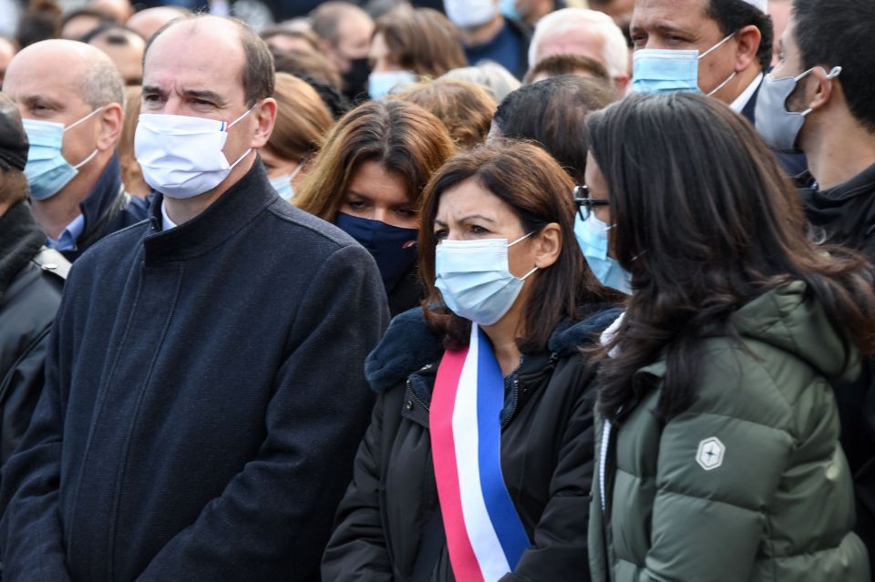 French Prime Minister Jean Castex, Mayor of Paris Anne Hidalgo, and Paris deputy mayor Audrey Pulvar, joined crowds in Paris