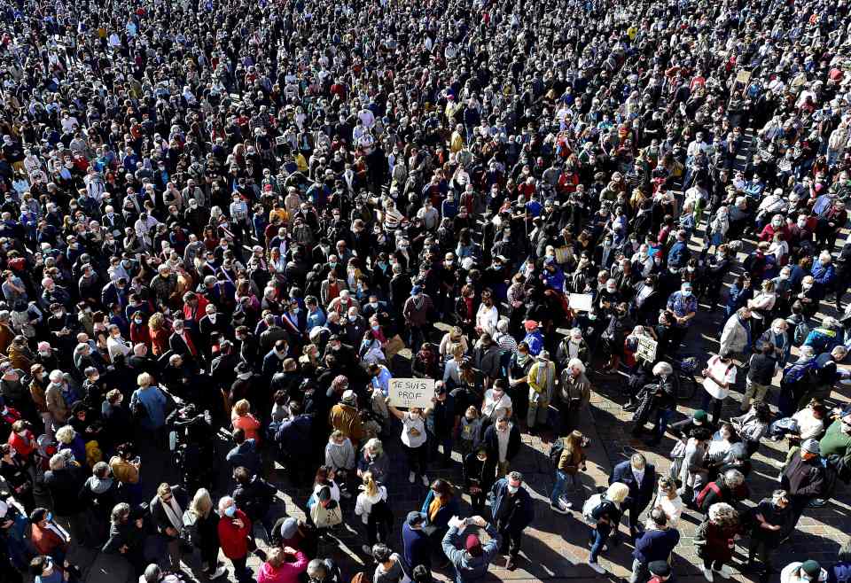 Others  gathered in their thousands on Place du Capitole in Toulouse