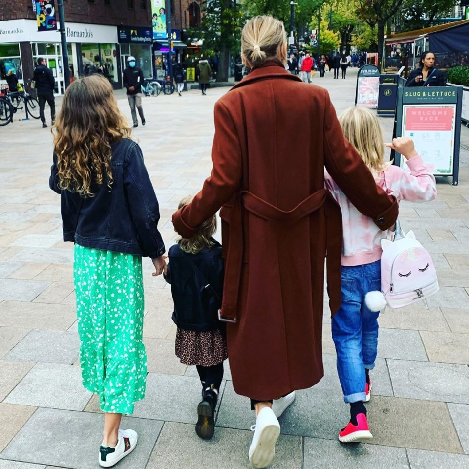 Emma with her three kids including son Ace, right