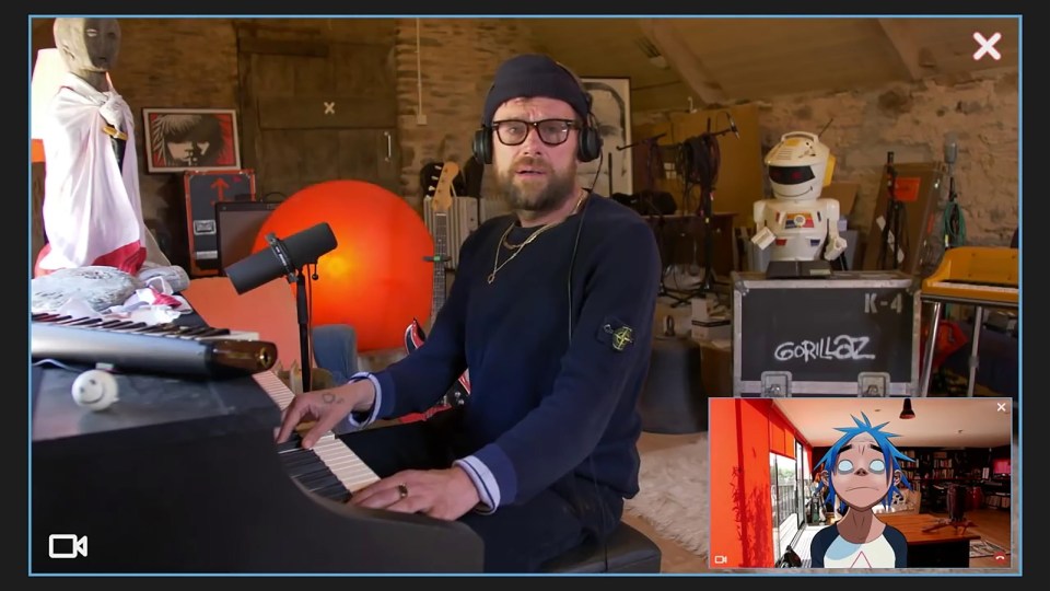 Damon performs 'Aries' on Jimmy Kimmel Live from the studio at his Devon hideaway