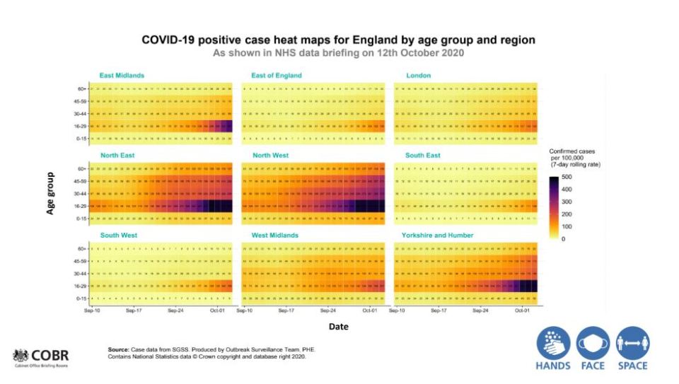 Professor Jonathan Van-Tam showed both these graphs - this one being the older of the two - at the Downing Street conference