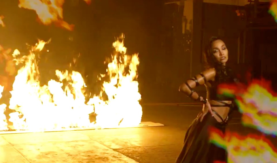 Fire and skimpy outfits appear to be the two most prominent themes