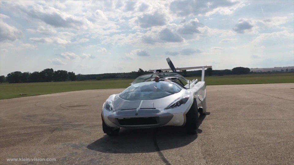 The vehicles looks a lot like a normal car when its wings aren't spread