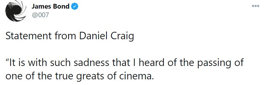 Current 007 Daniel Craig led tributes online