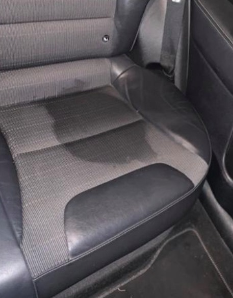 The image she was sent as proof she had left a mess on the seat