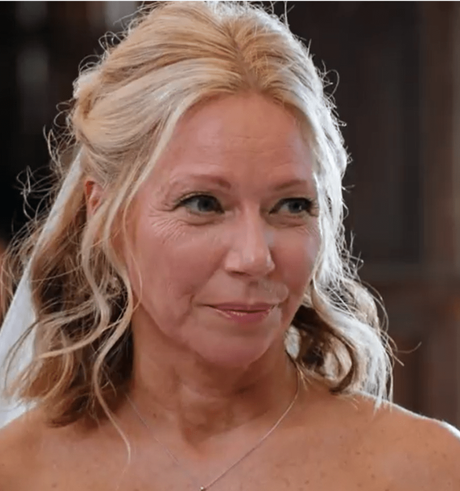 The blushing bride did not seem impressed