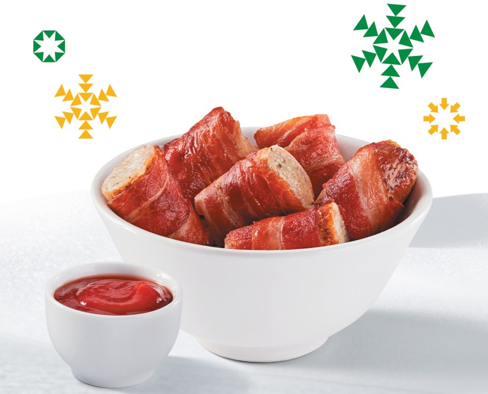 Pigs in blankets will also be able to get their hands on pots of the meaty treats
