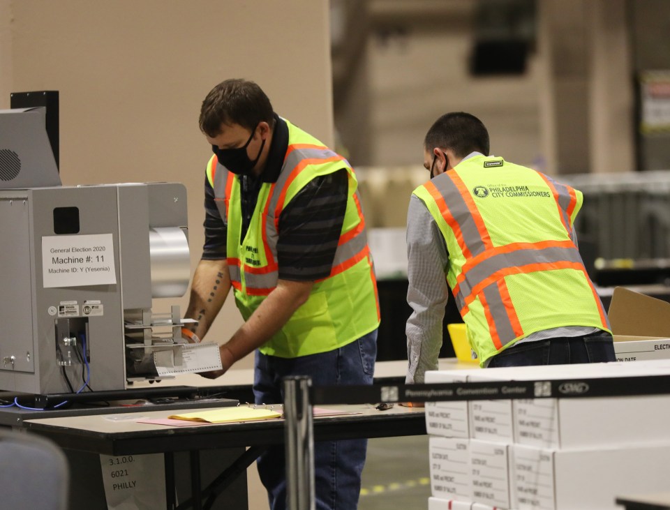  Election workers count ballots in Philadelphia