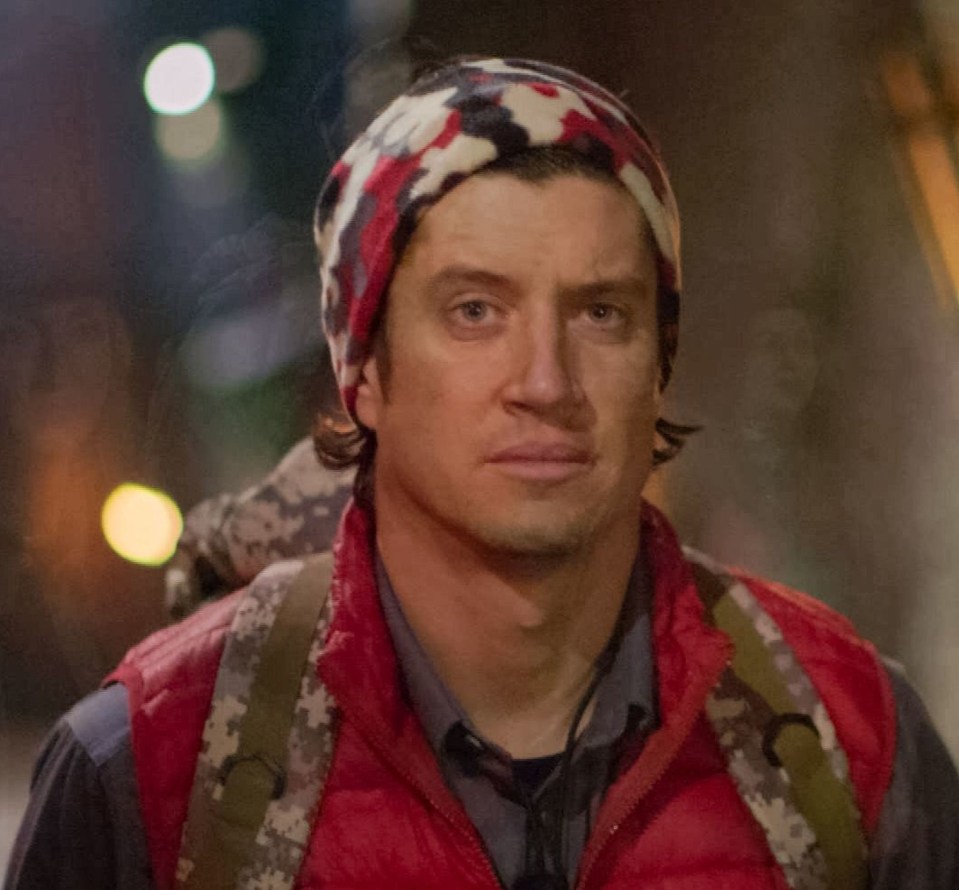 The star fashioned himself some unique headwear as he went into camp