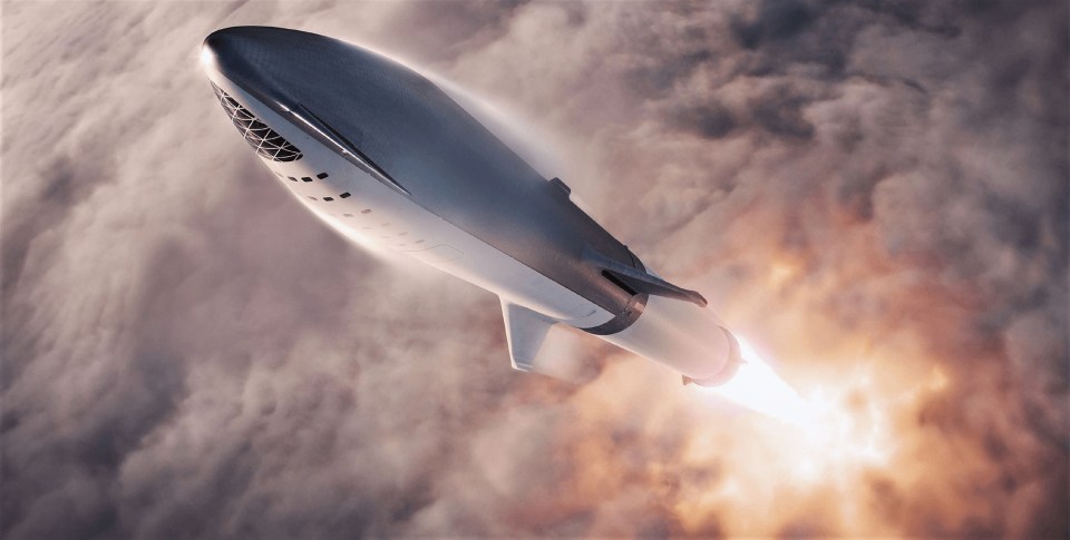 The finished product will stand 165ft (50 metres) tall and boast six of SpaceX's powerful Raptor engines