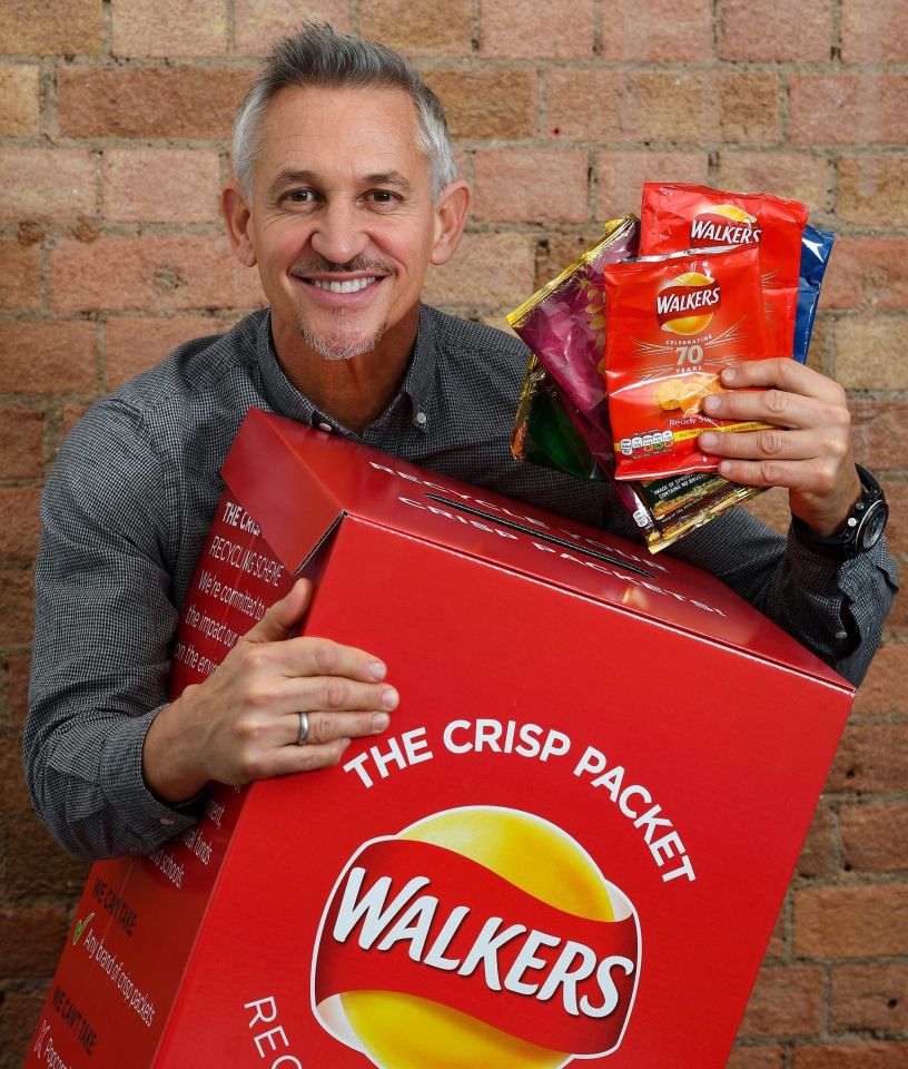 Gary is the face of Walkers crisps and his latest campaign is raising funds for bank charity The Trussell Trust