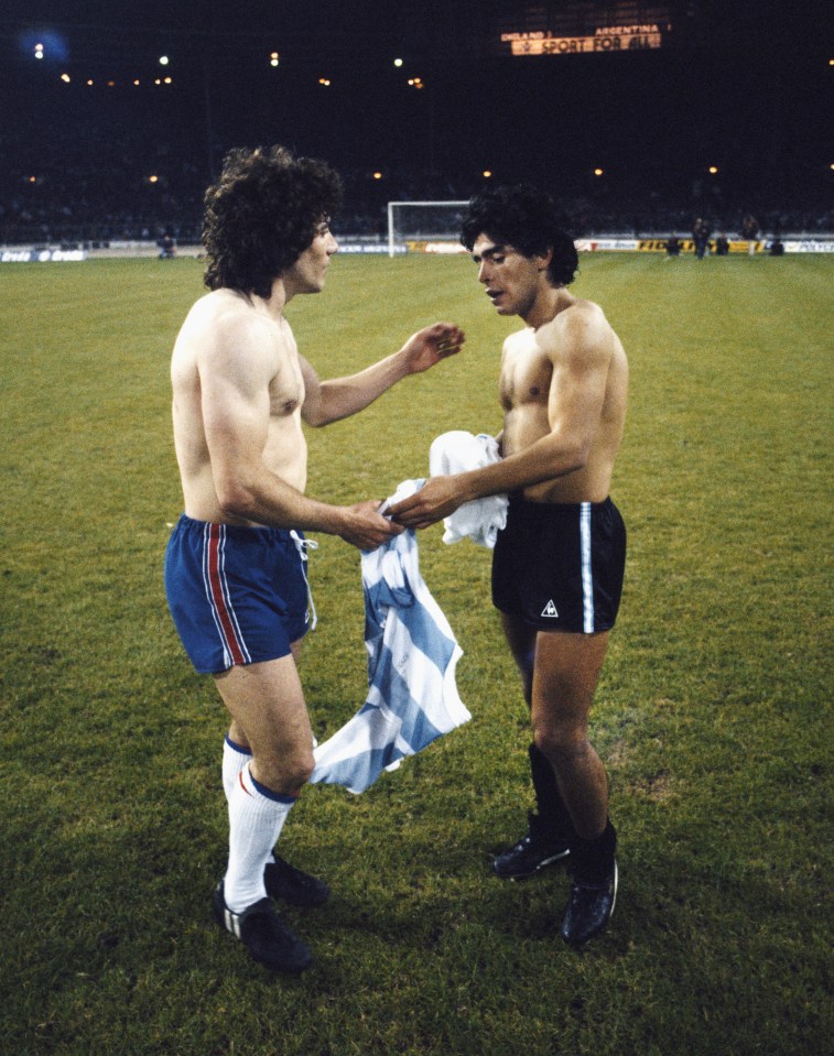 Fans got a glimpse of what might have been when Kevin Keegan swapped tops with Maradona in 1980