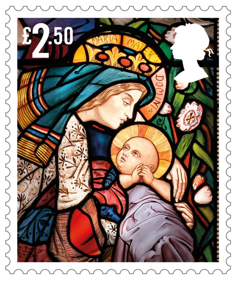 The £2.50 stamp in the Royal Mail series shows the details of the Holy Family