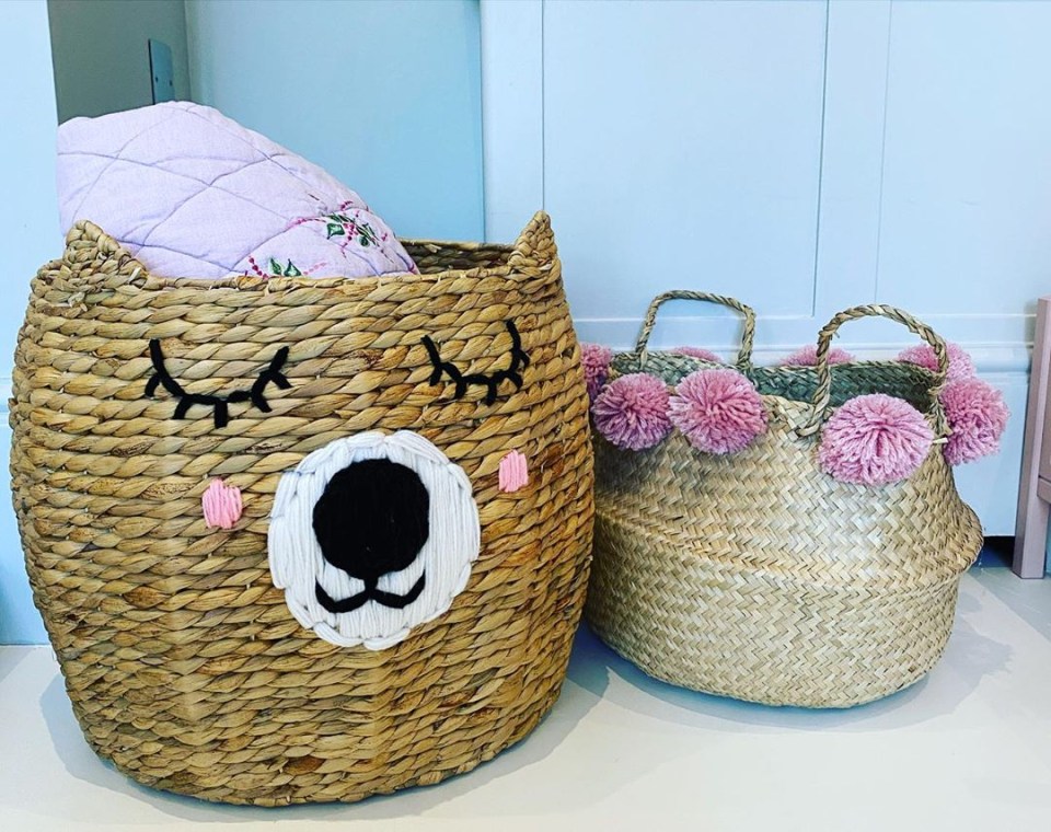 Adorable wicker baskets work as storage