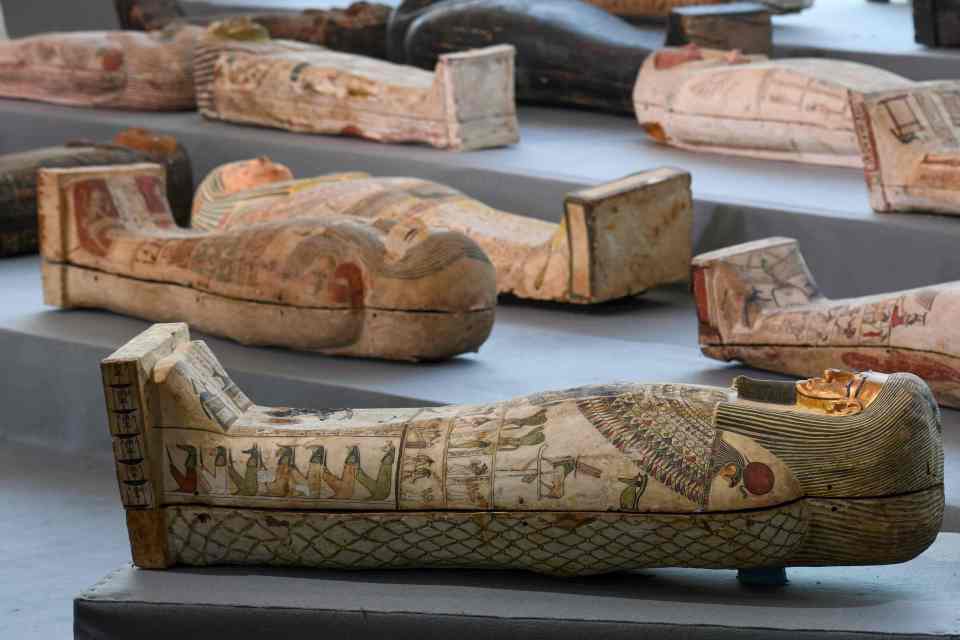 The wooden coffins have been well preserved