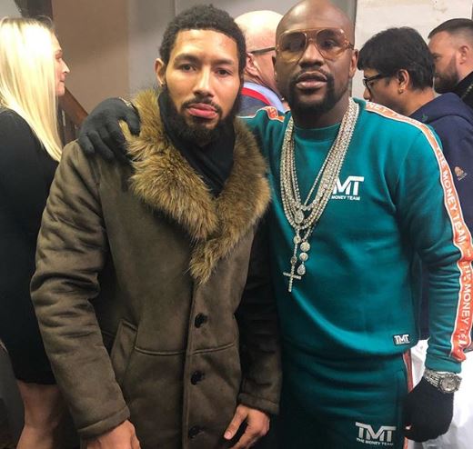 Theophane pictured with Mayweather this year 