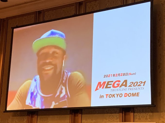 The Money appeared at a press conference for the MEGA 2021 event held at the Tokyo Dome on February 28