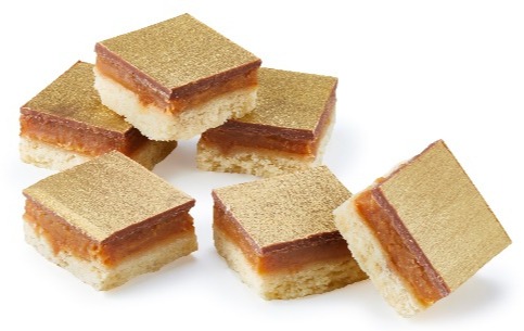 Greggs has dusted these shortbread bites with a gold coloured coating