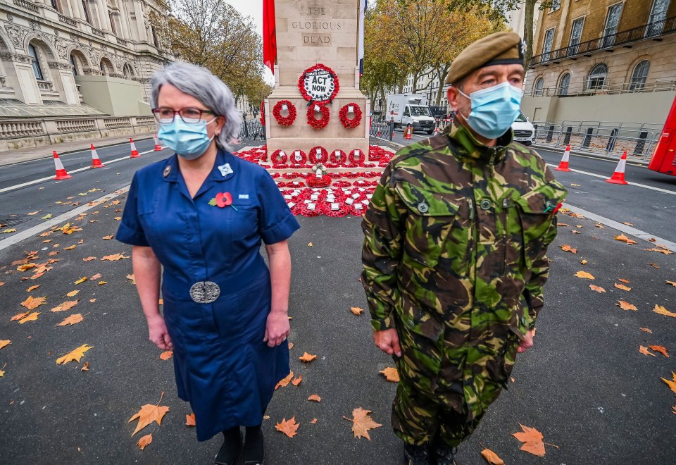 War veteran Donald Bell staged the protest with mum-of-two Anne White