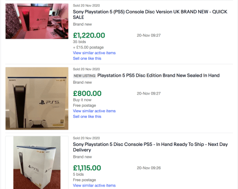 The consoles are being sold on eBay for seriously high prices