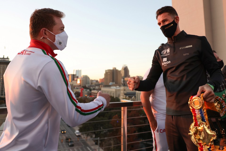 Callum Smith towered over Canelo Alvarez during their first face-off on Tuesday night
