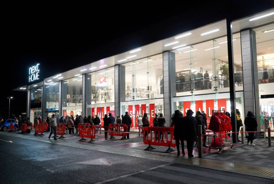 Queues quickly built outside the store for the traditional Boxing Day sale