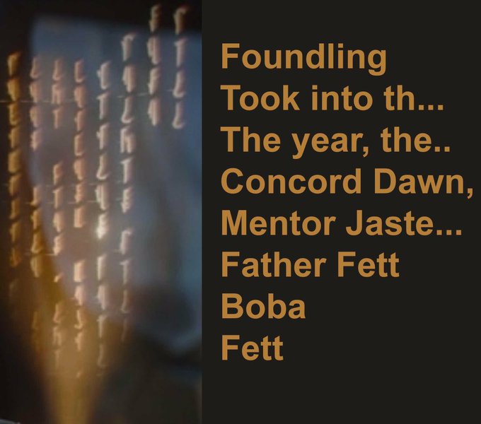 The message references Boba's origins and Jango's status as a Mandalorian
