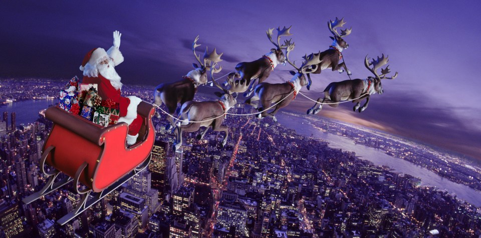 Santa will cover a whopping 260,000 miles on Christmas Eve