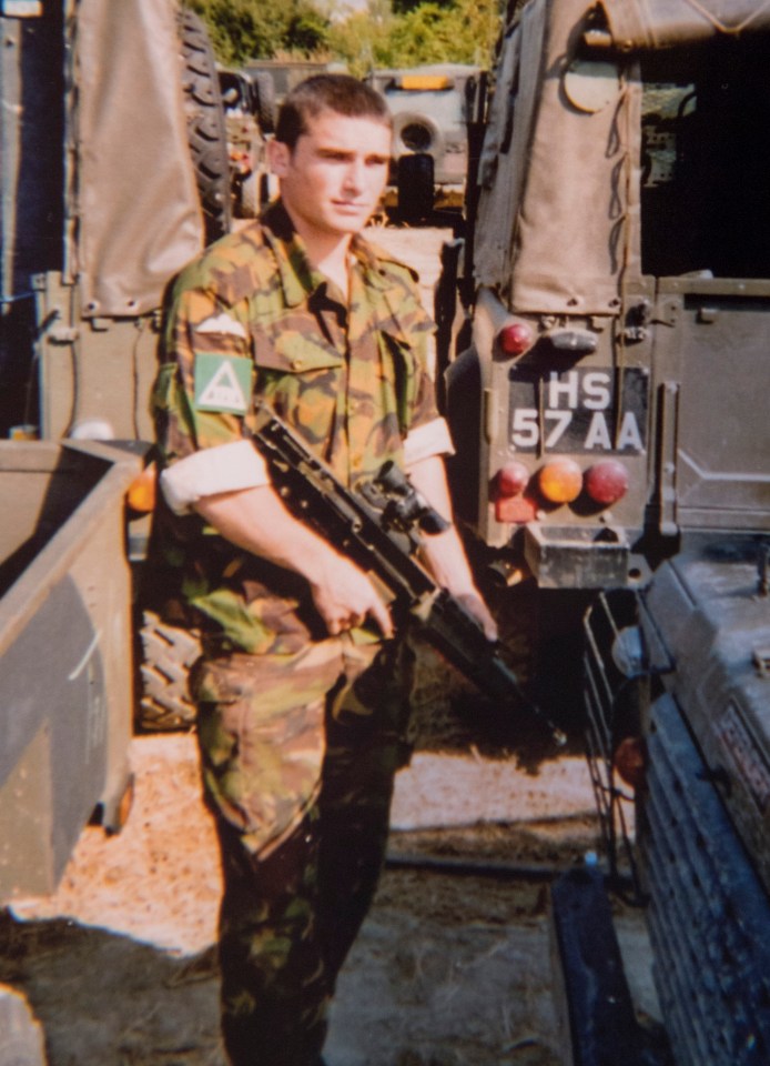 Former paratrooper Ant serving in Macedonia in 2001
