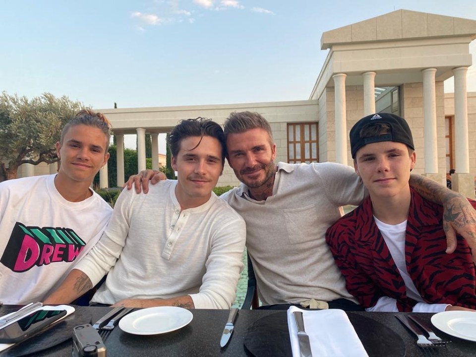 David is very proud of his sons Romeo, Brooklyn and Cruz