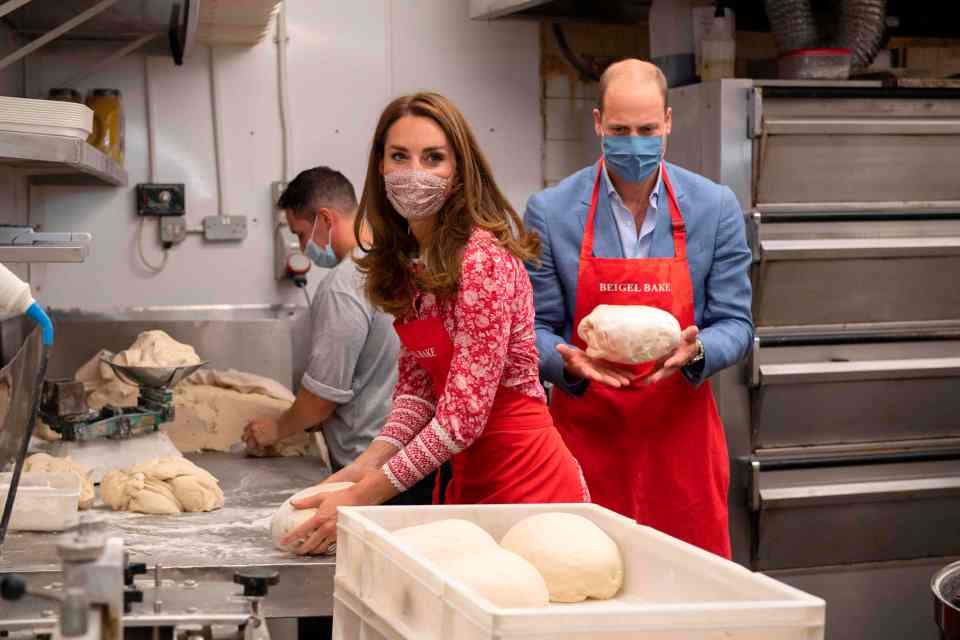 Duchess Kate and Prince William kneaded dough during a visit to Beigel Bake Brick Lane Bakery 