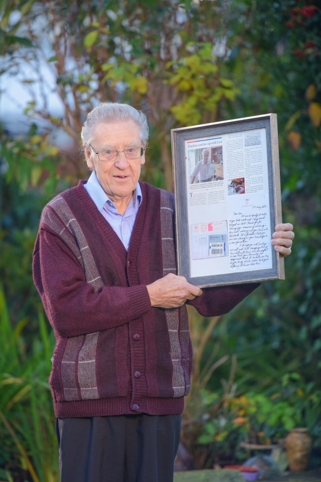 Kate's letter is framed on Len’s 'Royal Wall', above a letter from the Queen congratulating him and Shirley on their 60th wedding anniversary