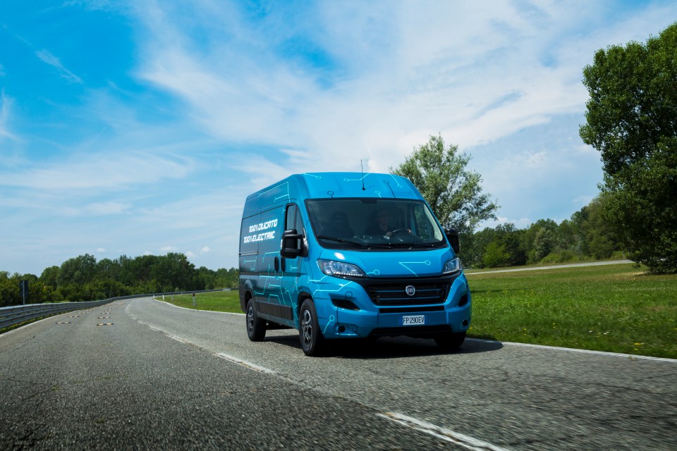 The Fiat E-Ducato, has a range of up to 192 miles between charges and space to carry up to 1,950kg of goods