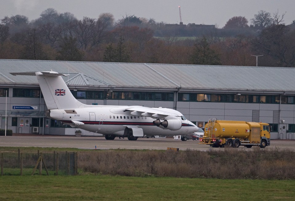 Boris Johnson's plane at Northolt airport ahead of trip to Brussels 