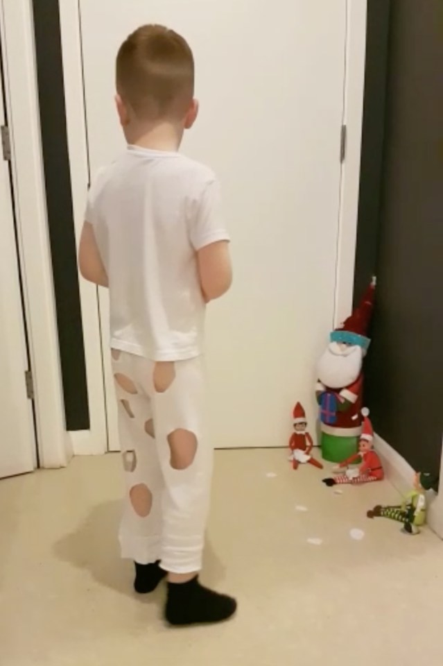 Audrey had snuck into his room and painstakingly cut up his trousers as he slept 