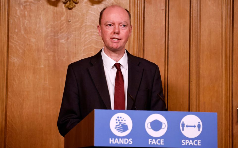 England's Chief Medical Officer Professor Chris Whitty said there was nothing to suggest a vaccine would not work against the new strain