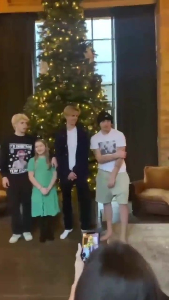 He was recently seen posing for the Beckham's family Christmas card